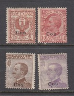 WŁOCHY / AGAISCHE INSELN Mi 3,5,8, III z nad. COS z 1912