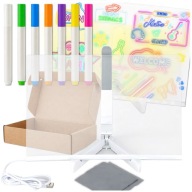 AKRYLOWA TABLICA LED DO RYSOWANIA PODŚWIETLANA PISAKI 30X20CM STOJAK ZESTAW