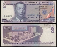 BNB - FILIPINY 100 Piso 2010 JX 654321 KOLEJNE NUMERY MALEJĄCO # SOLID UNC
