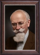 Obraz Michał Marian Siedlecki portret w drewnianej ramie ze szkłem