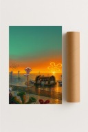 Plakat bez ramy 50x70cm Bikini Bottom SpongeBob bajka | Pomysł na prezent