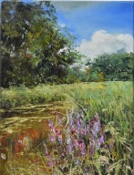 Zakątek" obraz olejny na płótnie 30x40cm , oryginał Garncarek Al,,,