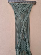 Makrama ścienna „Szałwiowa Harmonia”,Boho,Metalowa listwa,51 cm,Handmade