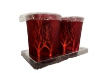 Szklane świąteczne świeczniki na tealighty czerwone (2 sztuki)