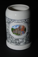 KOLEKCJONERSKI PORCELANOWY KUFEL DO PIWA