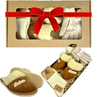 ZESTAW PREZENTOWY NA DZIEŃ BABCI: KAPCIE Z HAFTEM I SKARPETY Z WEŁNY ALPAKA