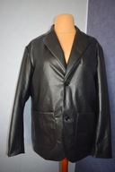 Piękna czarna marynarka eco skóra prawie nowa _L