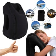 Dmuchana Poduszka Podróżna Turystyczna Welurowa Rogal Czarna Do Auta