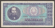 Rumunia 100 lei 1966 - Nicolae Balcescu - E.0157 - stan 2/3