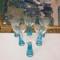 Artland – komplet 6 kieliszków do wina z akwamarynową stopką