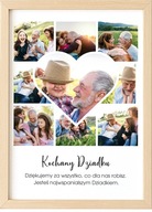 Prezent dla Dziadka personalizowany kolaż zdjęć świąteczny plakat A4 A3