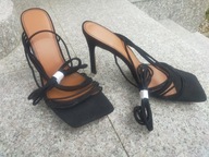 ASOS nr 43-44/12UK czarne wysokie sexy sandały na szpilce