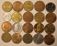ŻETONY, TOKENY - CIEKAWY ZESTAW 20 SZTUK ŻETONÓW, TOKENÓW