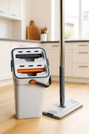 MOP PŁASKI OBROTOWY Z WYCISKACZEM WIADRO DWUKOMOROWE 2 WKŁADY