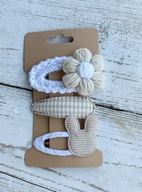 Spinki do włosów dla niemowląt dziewczynek beź 3 szt.