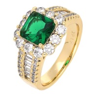 58729 Pierścionek pozłacany 18K średnica 16 mm elegancki z cyrkoniami