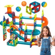 KLOCKI MAGNETYCZNE KONSTRUKCYJNE TOR KULKOWY 3D ZABAWKA DLA DZIECI 96 EL