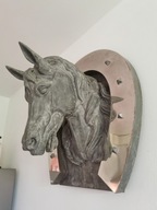 Głowa konia rzeźba pelnoplastyczna cynk XIX w. Francja