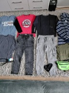 Zestaw RESERVED H&M dresy jeansy bluzka szlafrok bluza 152-158 11 szt bdb+