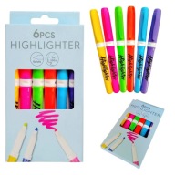 FLAMASTRY MAZAKI ZAKREŚLACZE NEONOWE FLUORESCENCYJNE ZESTAW 6szt 4mm