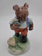 HEREND figurka porcelanowa niedźwiedź z miodem Węgry sygnowana vintage