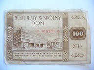 Cegiełka Budujemy Wspólny Dom Partii 100 zł - PRL