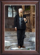 Obraz Franciszek Fiszer portret w drewnianej ramie ze szkłem