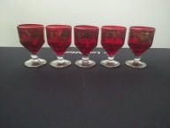 Piękne rubinowe kieliszki do wina/nalewki (A67)