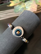 Bransoletka z hematytem i obsydianem