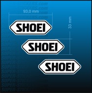 3x Naklejka naprawcza na kask z logo SHOEI, 93x33mm Znaczek Znak Nalepki