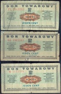 Bony Towarowe PEWEX 1 Ce 3 szt. 1969 r. s średni