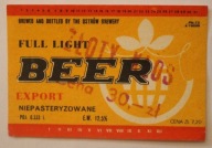 ETYKIETA - BREWERY - BROWAR OSTRÓW - FULL LIGHT BEER - EXPORT ZŁOTY KŁOS