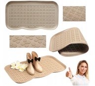 GUMOWY OCIEKACZ NA BUTY WYCIERACZKA MATA ANTYPOŚLIZGOWA ZWIJANA BEŻ 40x72cm