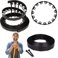 OBRZEŻE OGRODOWE PLASTIKOWE TRWNIKOWE CZARNE OBRZEŻA 2000x5cm + kotwy 40szt