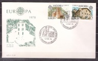 Andora Hiszp. CEPT Europa koperty FDC 1978 błąd druku