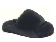 Kapcie domowe damskie miękkie futrzane czarny