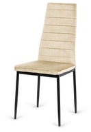 Krzesło Lugano welur beżowy 1 szt.