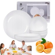 SERWIS OBIADOWY BIAŁY KOMPLET TALERZY 18 ELEMENTÓW NA 6 OSÓB