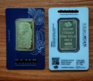 Imitacja złotej sztabki goldbar złota sztabka Pamp 1oz 1 uncja