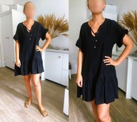 Sukienka czarna bawełniana oversize Lalu r.S/M 36/38