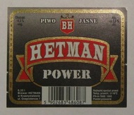 STARA ETYKIETA PIWO JASNE HETMAN POWER BROWAR KRASNYSTAW