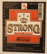 ETYKIETA - Browar Mazowiecki Okuniew STRONG Piwo jasne PASTERYZOWANE Mocne