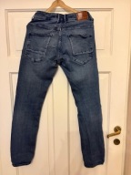 Jeansy męskie 32/32 Carry granatowe z przetarciami bawełna ze streczem
