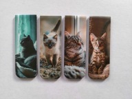 Zakładki magnetyczne Koty Cats Kociaki 4 sztuki Gadżet dla Miłośników