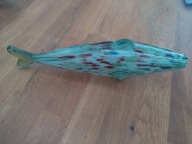 Piękna szklana ryba z dobrych czasów PRL , kolorowe szkło 28cm (A154)
