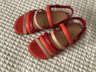 Sandałki skórzane zara 25 koralowe modne