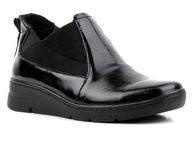 Helios botki sztyblety damskie lakierowane płaski obcas skóra rozmiar 37