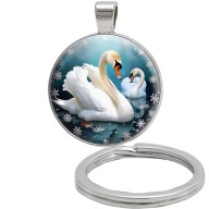 Brelok do kluczy/ka - Łabędź - ozdobna zawieszka, plecak, portfel