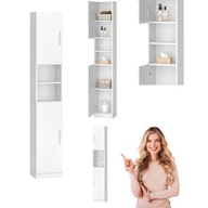 REGAŁ ŁAZIENKOWY BIALY SZAFA STOJACA DREWNIANY DUZY WYSOKI POJEMNY 190 CM