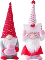 SKRZATY WALENTYNKOWE DEKORACJE OZDOBY 2SZT. WALENTYNKOWE PLUSZAKI KRASNALE